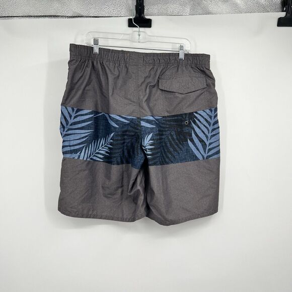 Roebuck & Co Swim Trunks Size Large Gray Blue Hawaiian Beach Vacation - Picture 2 of 7